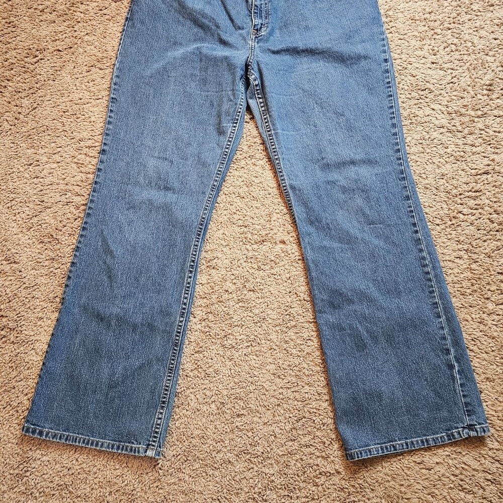 Y2K Eddie Bauer Bootcut Jeans Womens 18R Blue High Rise Denim Stretch Cotton - Picture 8 of 11